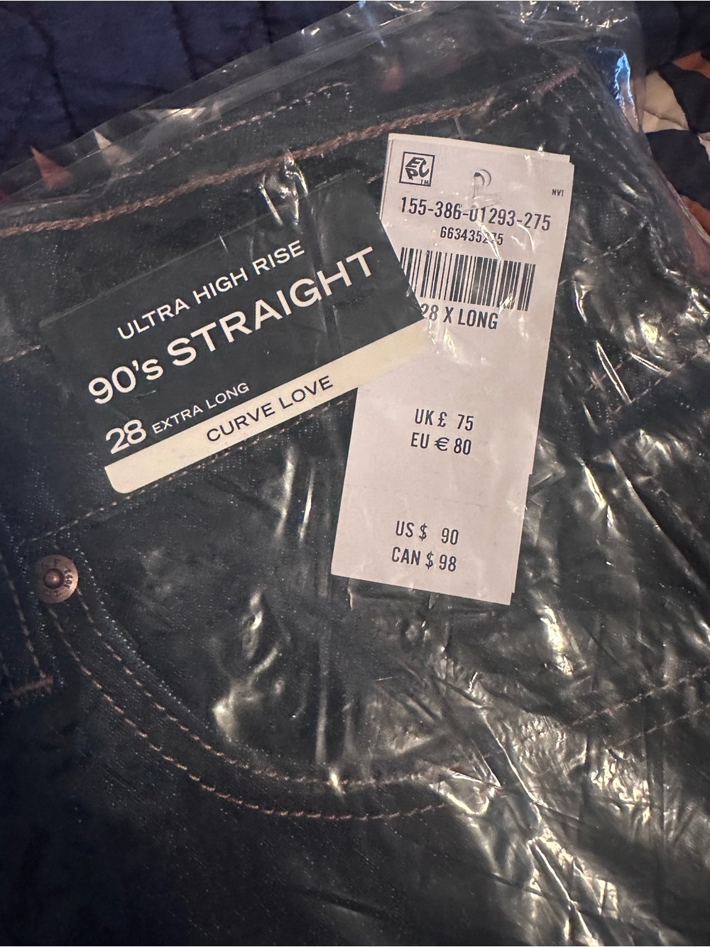 Abercrombie & Fitch Dark Indigo 90's Straight Ultra High Rise Jeans